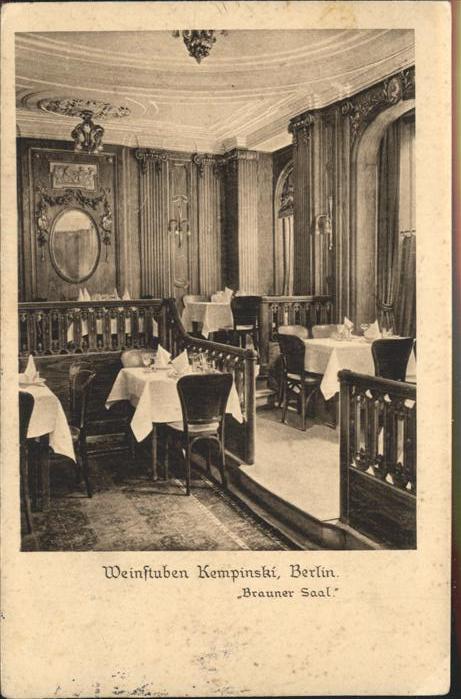 Berlin Weinstuben Kempinski Brauner Saal