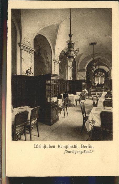 Berlin Weinstuben Kempinski Durchgang Saal