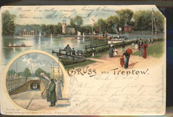 Treptow Berlin Tunnel Spree U-Bahn Strelau Promenade