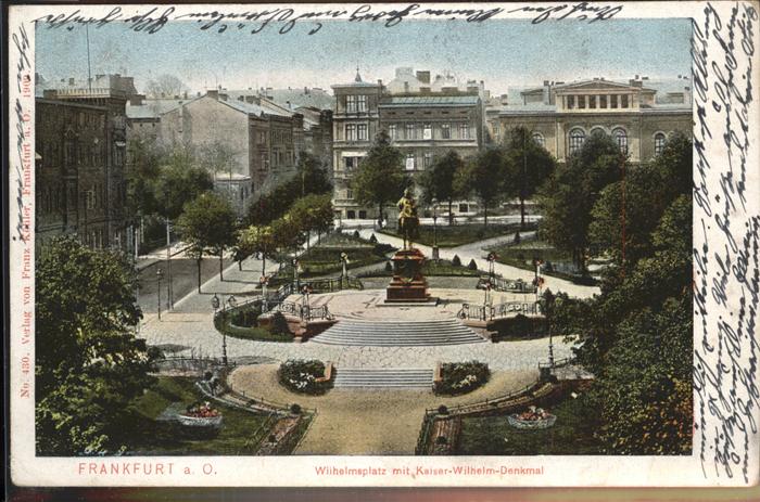Frankfurt Oder Wilhelmsplatz mit Kaiser Wilhelm Denkma