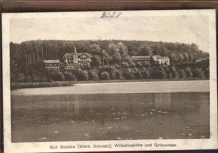 Buckow Maerkische Schweiz Wilhelmshöhe Gripensee