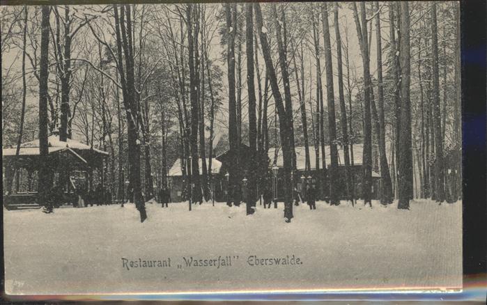 Eberswalde Restaurant Wasserfall Wildpark im Winte
