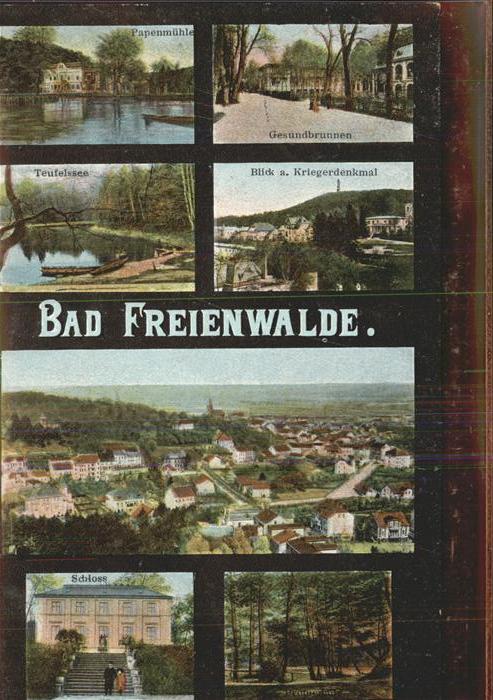 Bad Freienwalde Panorama Papenmuehle Gesundbrunnen Kriegerdenkmal Teufelssee Sch