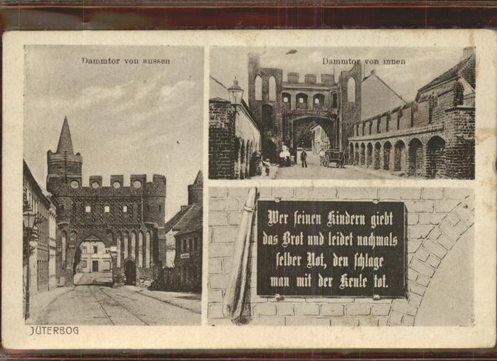 Jueterbog Brandenburg Dammtor Inschrift Tafel Keule