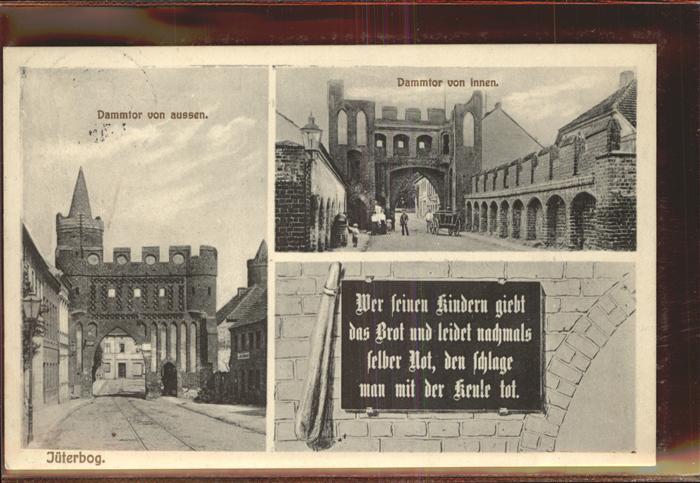 Jueterbog Brandenburg Dammtor mit der Keule Inschrift Tafel