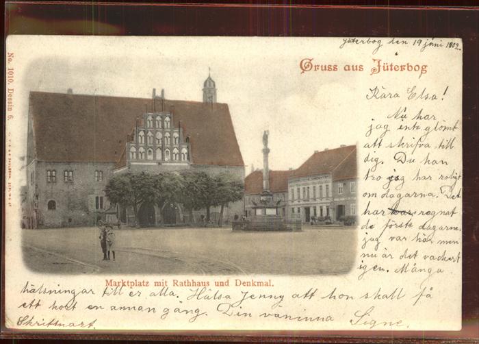 Jueterbog Brandenburg Marktplatz Rathaus Kriegerdenkmal