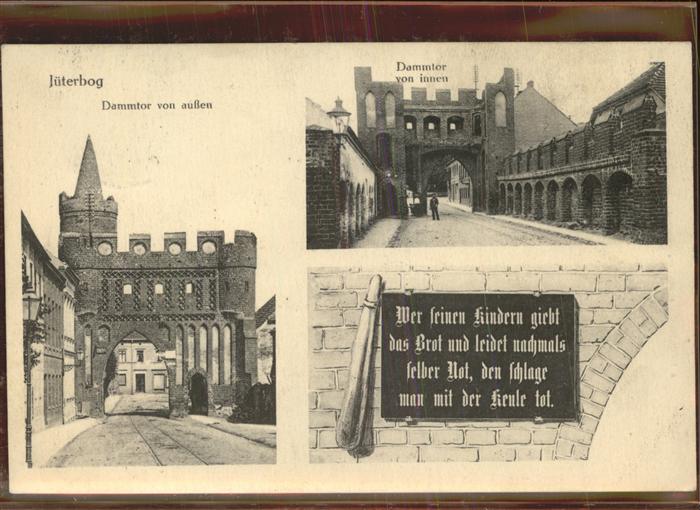 Jueterbog Brandenburg Dammtor mit der Keule Inschrift Tafel