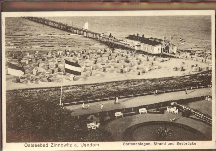 Zinnowitz Ostseebad Usedom Strandpromenade mit Seebrücke