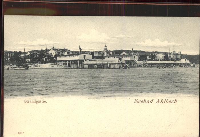Ahlbeck Ostseebad Insel Usedom Strand mit Seebrücke