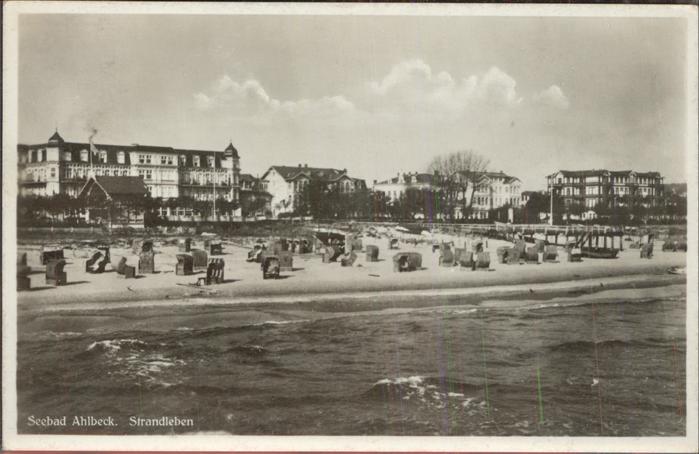 Ahlbeck Ostseebad Insel Usedom Strand mit div.Villen