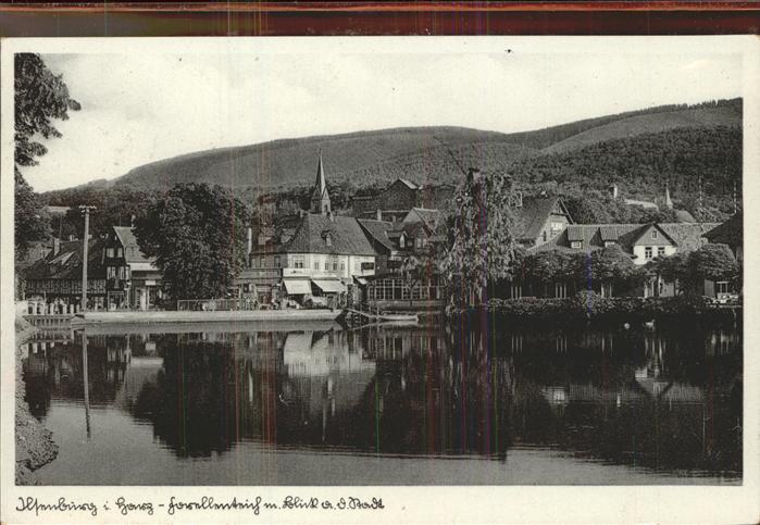 Ilsenburg Harz Forellenteich mit Stadtblick