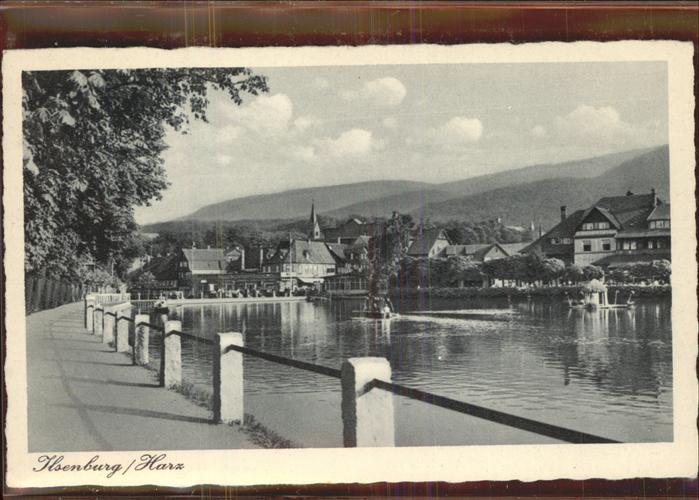 Ilsenburg Harz Teich mit Stadtblick