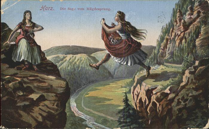 Maegdesprung Die Sage vom Mägdesprung Illustration