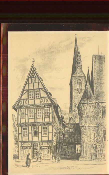 Quedlinburg Harz Fachwerkhaeuser in Hoken