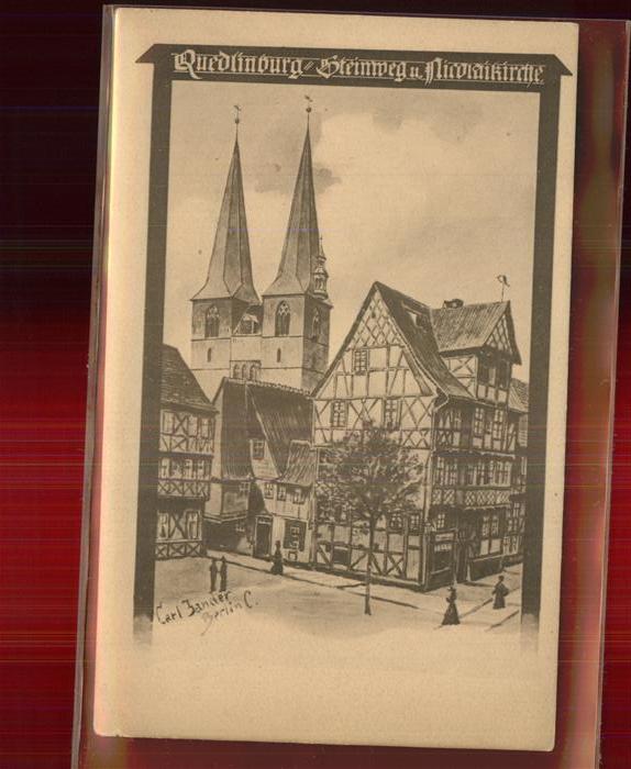 Quedlinburg Harz Steinweg und Nicolaikirche