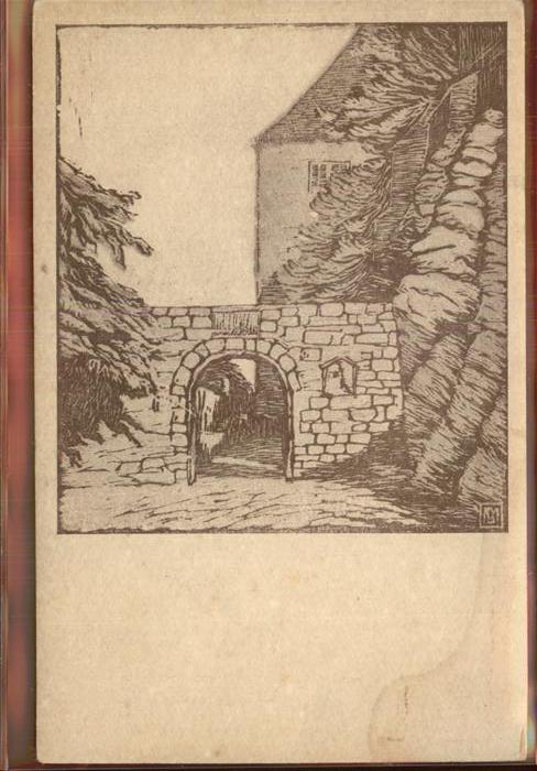 Quedlinburg Harz Schlossaufgang Illustration