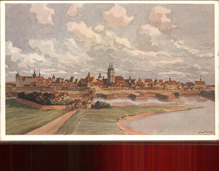 Wittenberg Lutherstadt Panorama Künstlerkarte