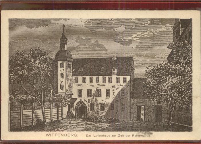 Wittenberg Lutherstadt Lutherhaus z Zt der Reformation Zeichnu
