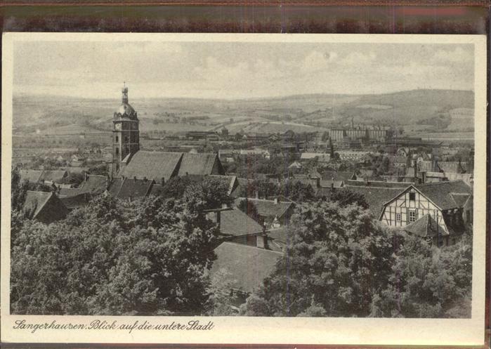 Sangerhausen Suedharz Blick auf die untere Stadt Kirche
