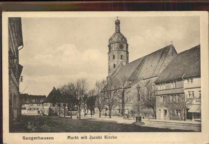Sangerhausen Suedharz Markt mit Jacobikirche Feldpost