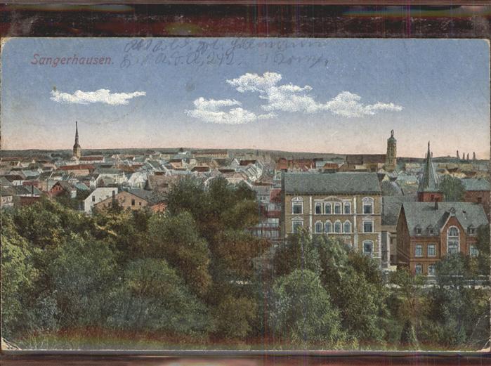 Sangerhausen Suedharz Blick ueber die Stadt Feldpost