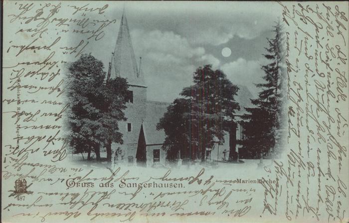 Sangerhausen Suedharz Marienkirche im Mondschein
