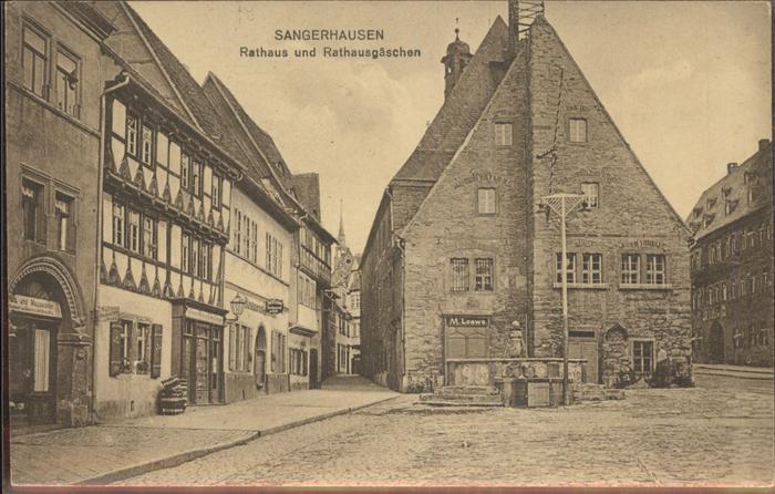 Sangerhausen Suedharz Rathaus Brunnen Rathausgässchen Feldpos
