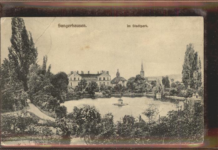 Sangerhausen Suedharz Stadtpark Teich Entenhaus