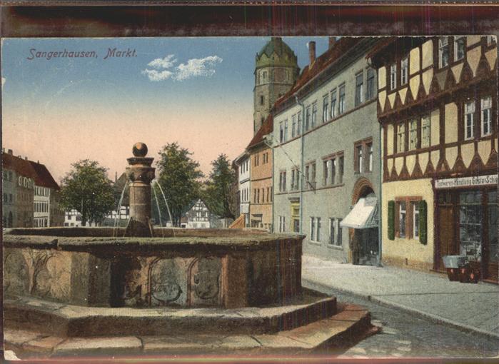 Sangerhausen Suedharz Marktplatz Brunnen