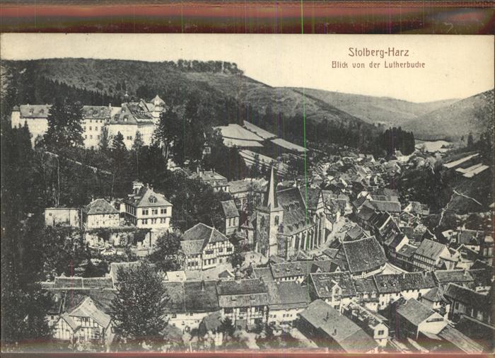 Stolberg Harz Blick von der Lutherbuche Kirche Schlos