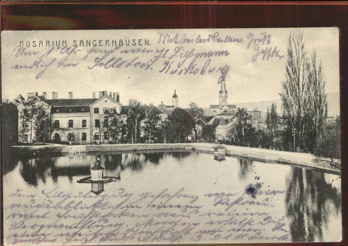 Sangerhausen Suedharz Rosarium Teich