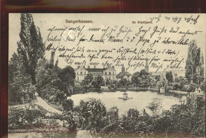 Sangerhausen Suedharz Stadtpark Teich Entenhaus