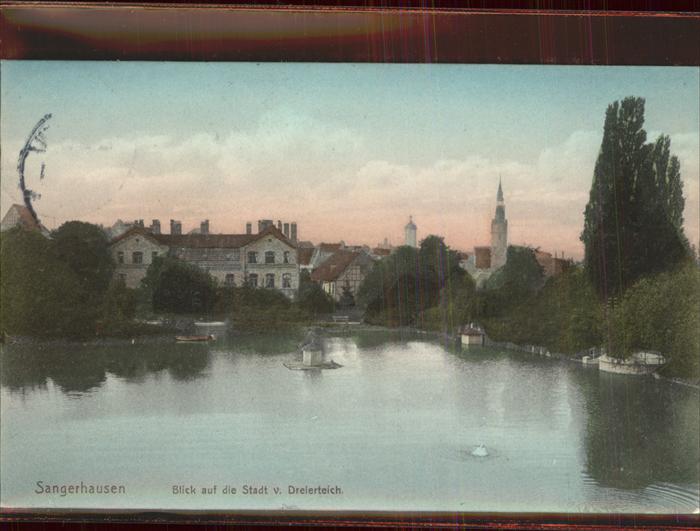 Sangerhausen Suedharz Blick ueber die Stadt vom Dreierteich