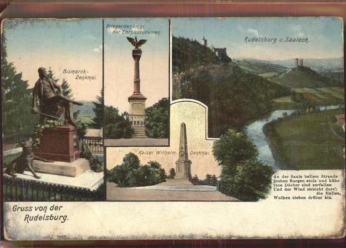 Rudelsburg Burg Saaleck Kaiser Wilhelm Denkmal Kri