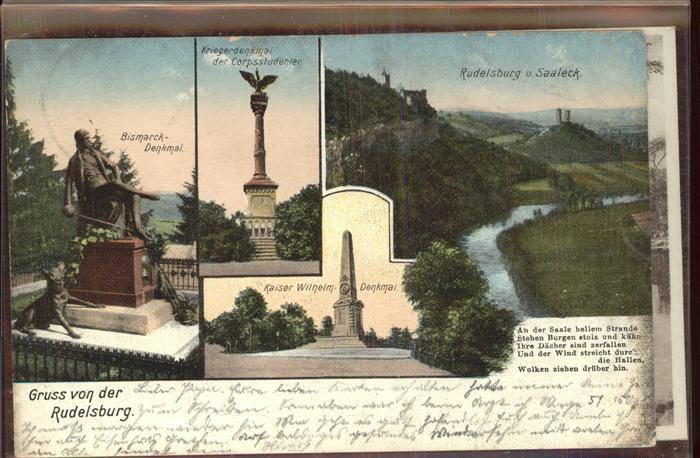 Rudelsburg Burg Saaleck Denkmäler Bismarck Corpuss