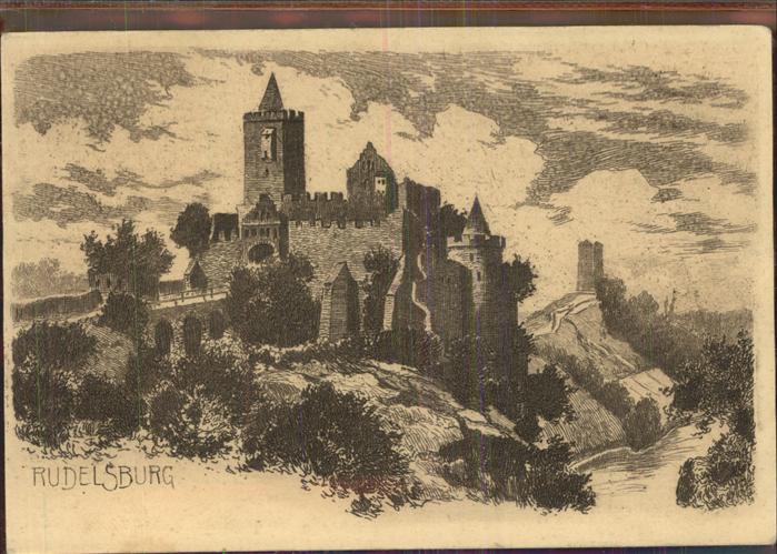 Rudelsburg Burg Künstlerkarte