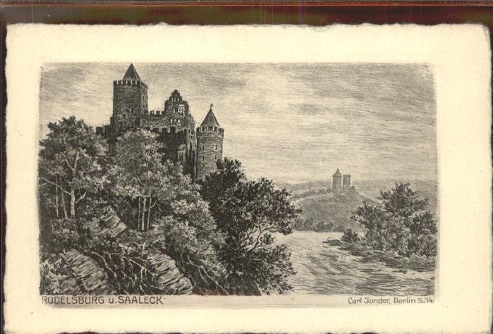 Rudelsburg Burg Künstlerkarte Carl Jander