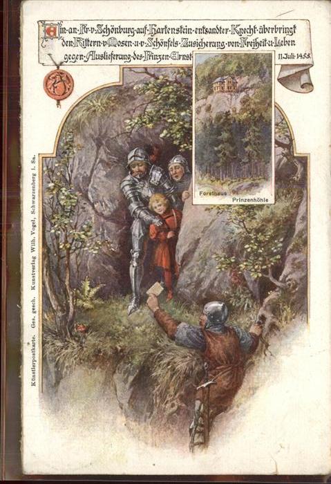 Schoenburg Naumburg Forsthaus Prinzenhoehle Kuenstlerkarte