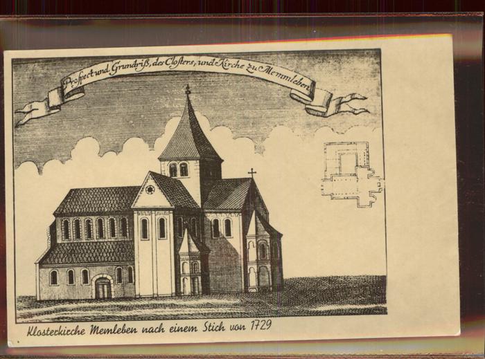 Memleben Klosterkirche nach Stich von 1729