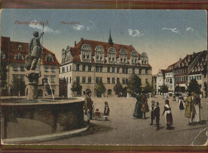 Naumburg Saale Marktplatz Brunnen Kinder
