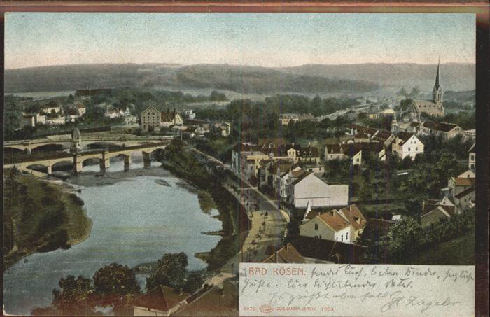 Bad Koesen Panorama mit Saale Bruecken Kirche