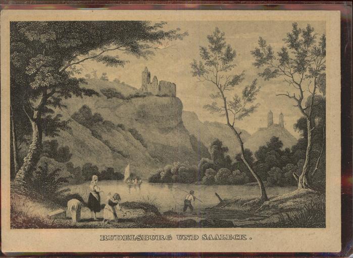 Rudelsburg Saaleck Künstlerkarte
