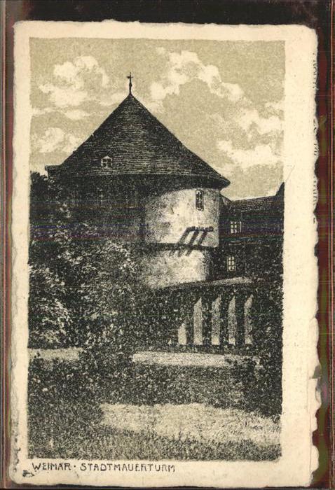 Weimar Thueringen Stadtmauerturm Künstlerkarte