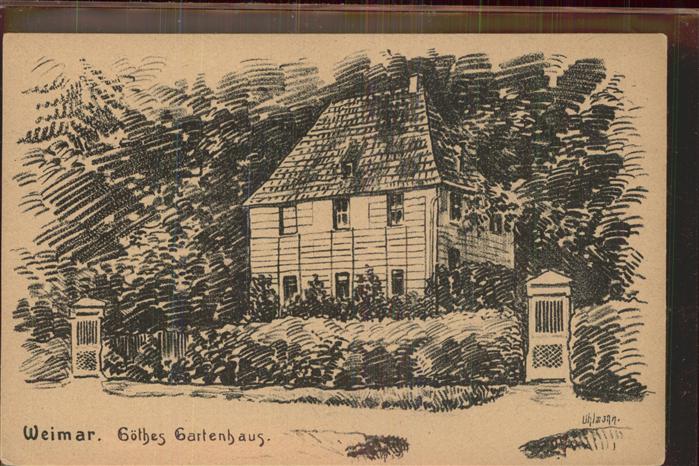 Weimar Thueringen Goethes Gartenhaus Künstlerkarte