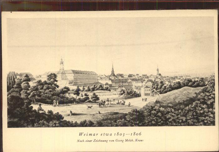 Weimar Thueringen Stadt-Panorama 1803-1806 Künstlerkarte