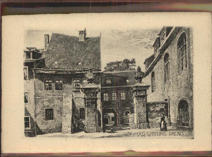 Weimar Thueringen Wittums-Palais Kuenstlerkarte Kupferdruck