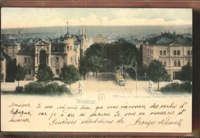 Weimar Thueringen Strasse Strassenbahn Gebäuder