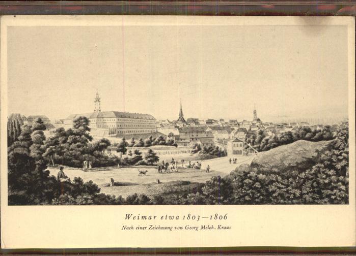 Weimar Thueringen Panorama von 1803-1806 Künstlerkarte Ge