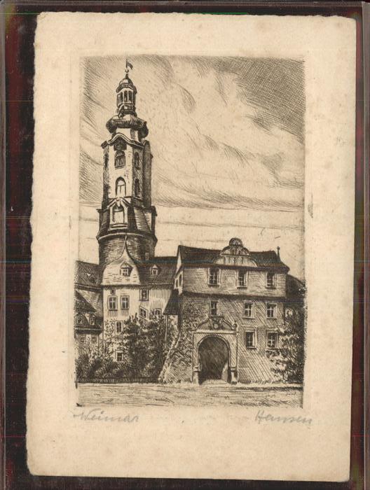 Weimar Thueringen Schloss Künstlerkarte