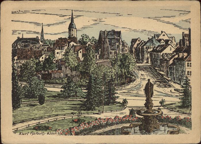 Weimar Thueringen Vimariabrunnen Kettenberg Panorama Küns